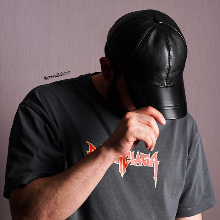 کلاه چرم طبیعی مشکی ساده شیک و به روز